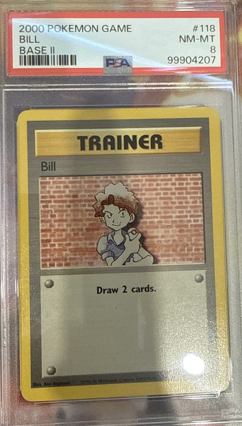Bill 118/130 Common | Base Set 2 | Pokemon Card psa 8