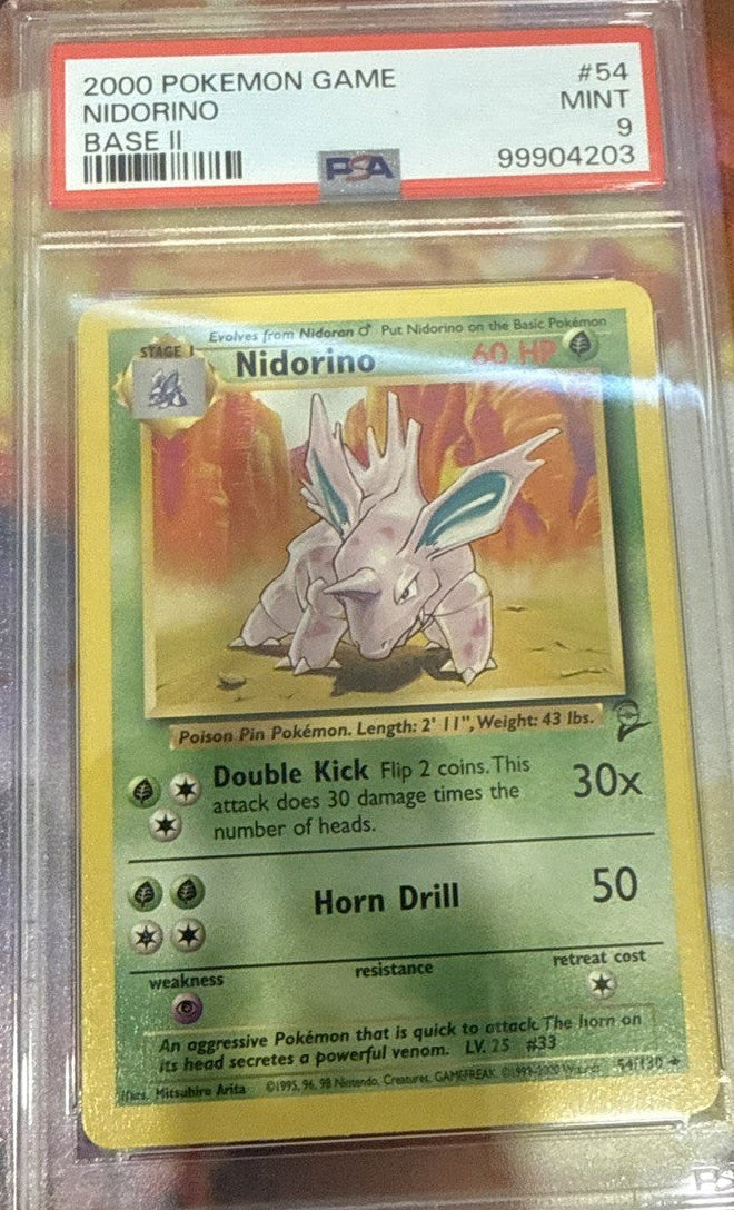 Base Set 2 Pokemon Card Nidorino Base Set 2 PSA 9