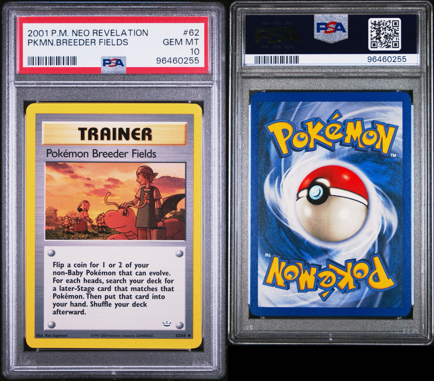 Pokemon Breeder Fields Trainer # 62 PSA 10 2001 Neo Revelation Pokemon TCG Pop 26