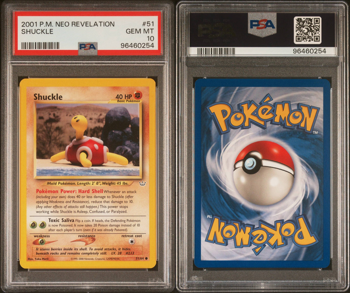 Shuckle # 51 PSA 10 2001 Neo Revelation Pokemon TCG Vintage pop 31