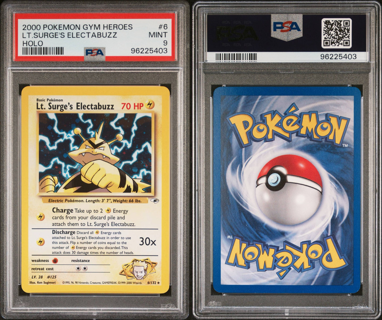Lt. Surge’s Electabuzz – # 6 Gym Heroes 2000 PSA 9 Pokémon TCG