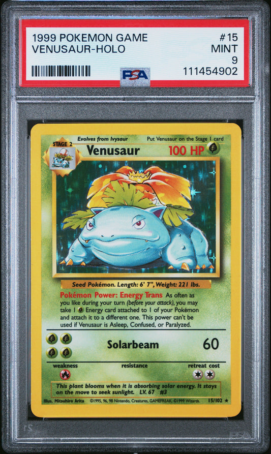 Venusaur # 15 Holo PSA 9 Base Set Pokemon TCG 1999