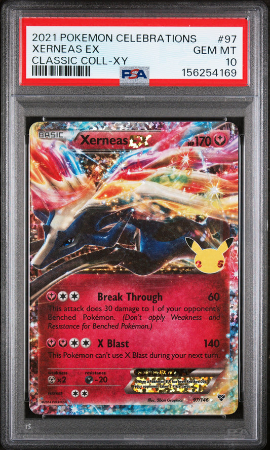 2021 POKEMON CELEBRATIONS CLASSIC COLLECTION #97 XERNEAS EX - PSA GEM MT 10