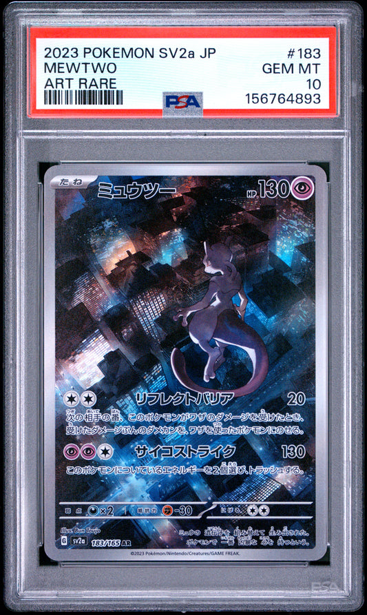 2023 POKEMON JAPANESE SV2a-POKEMON CARD 151 #183 MEWTWO - PSA GEM MT 10
