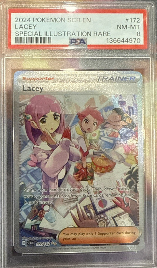 Lacey Special Illustration Rare SIR  2024 Pokemon Stellar Crown 172/142  PSA 8 
