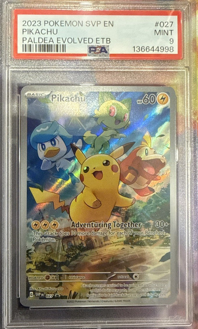 Pokemon Pikachu #027 Paldea Evolved Black Star Promo 2023 PSA 9