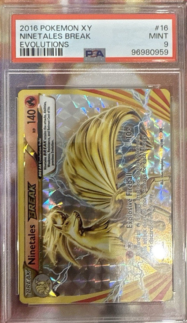 2016 POKEMON XY EVOLUTIONS #16 NINETALES BREAK PSA 9