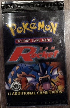 Empty Pokémon First Edition Team Rocket Set Booster Pack Art Only Gyarados