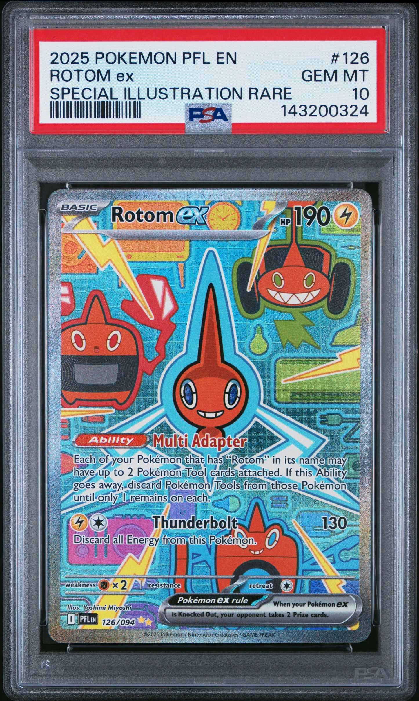 2025 POKEMON PFL EN-PHANTASMAL FLAMES #126 ROTOM ex - PSA GEM MT 10