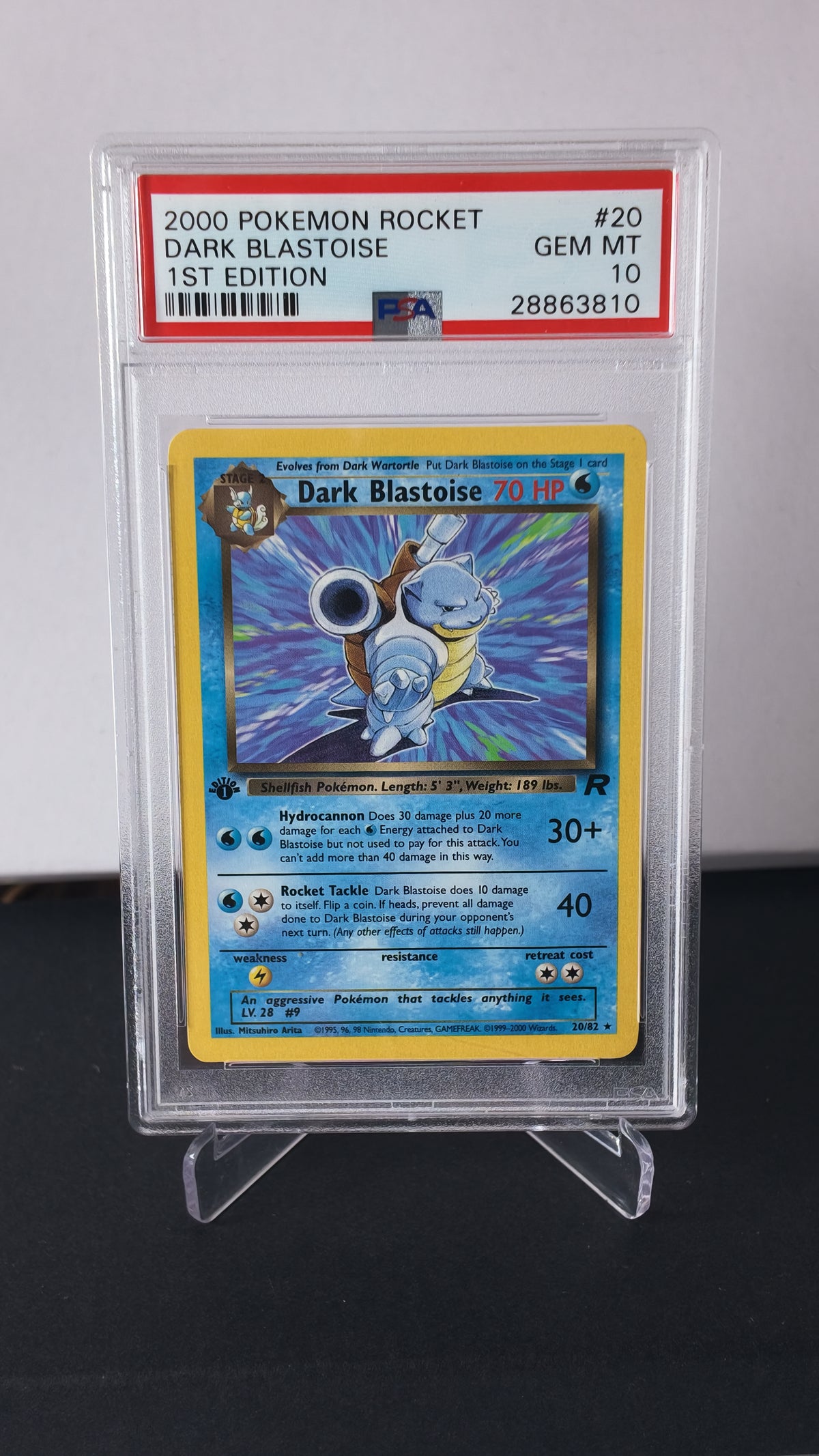 Dark Blastoise 1st Edition #20 PSA 10 2000 Rocket Pokemon TCG