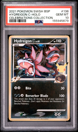 Hydreigon C HOLO  #138 PSA 10 Sword And Shield 25th Celebrations PROMO Pokemon TCG
