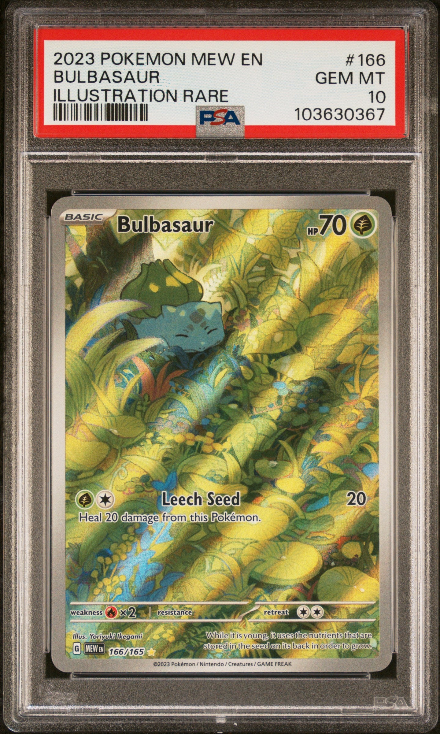 2023 POKEMON MEW EN-151 #166 BULBASAUR - PSA GEM MT 10