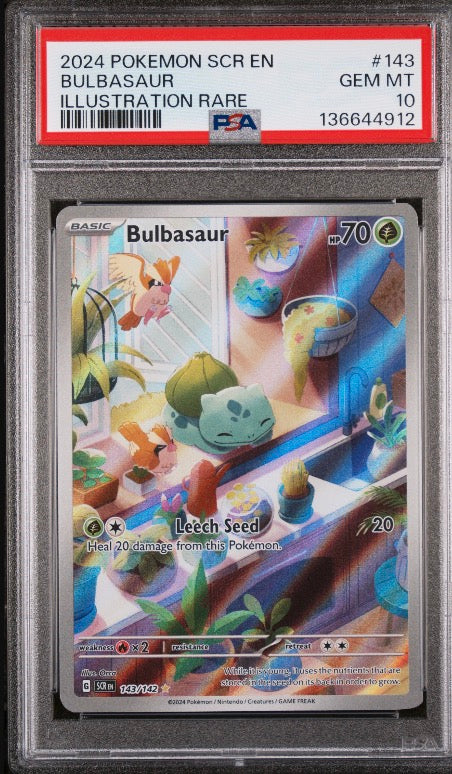 Bulbasaur # 143 IR PSA 10 Scarlett & Violet Stellar Crown Pokemon TCG 2024