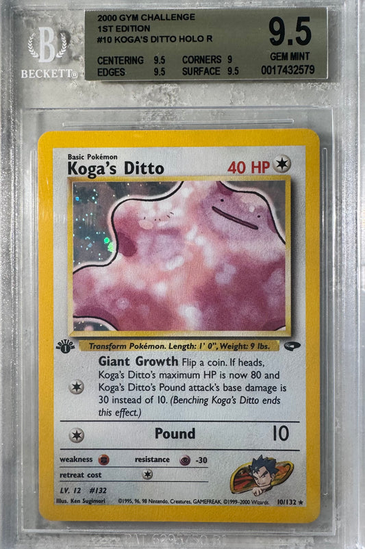 Koga’s Ditto  Holo #10 BGS 9.5 Gym Challenge Gem Mint Low Pop Pokemon Card TCG