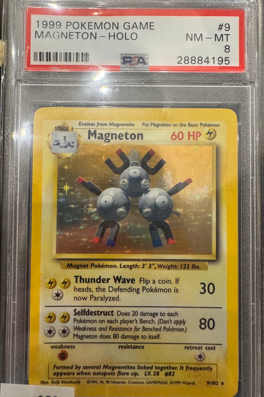 Magneton Holo # 9 PSA 8 1999 Base Set Pokemon TCG