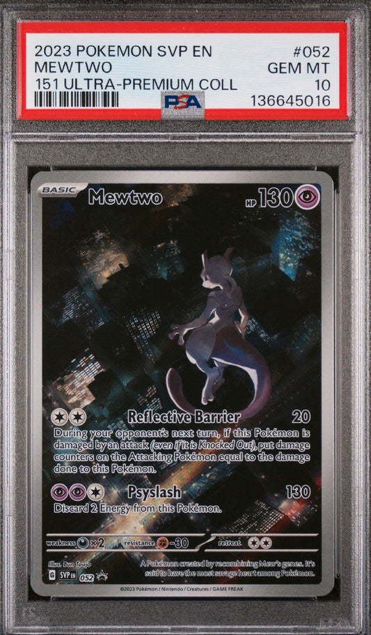 Mewtwo #052 PSA 10 Svp En Black Star Promo 151 Ultra Premium Collection Pokemon TCG