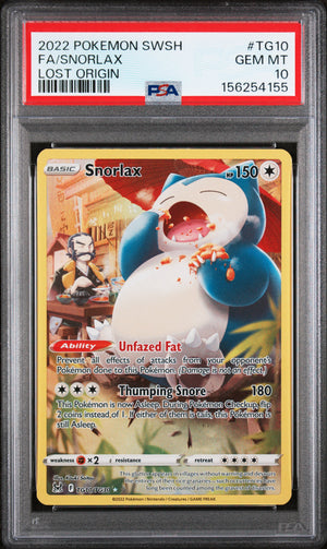 Snorlax #TG10 PSA 10 2022 Sword & Shield Lost Origin Pokemon TCG