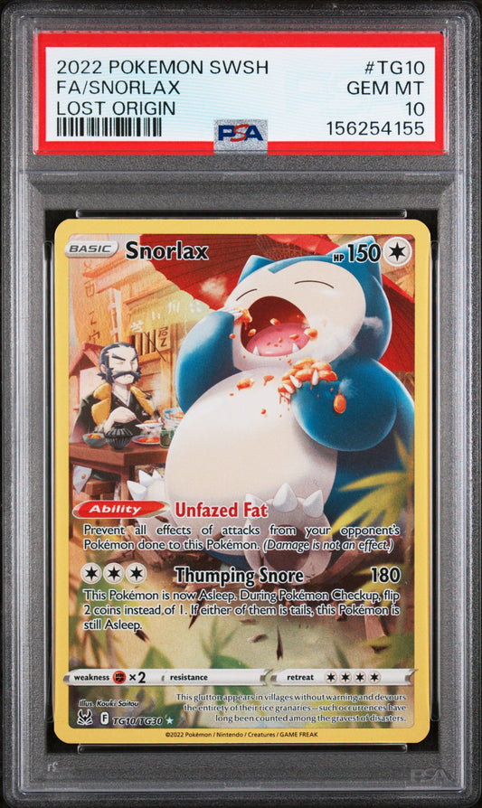 Snorlax #TG10 PSA 10 2022 Sword & Shield Lost Origin Pokemon TCG