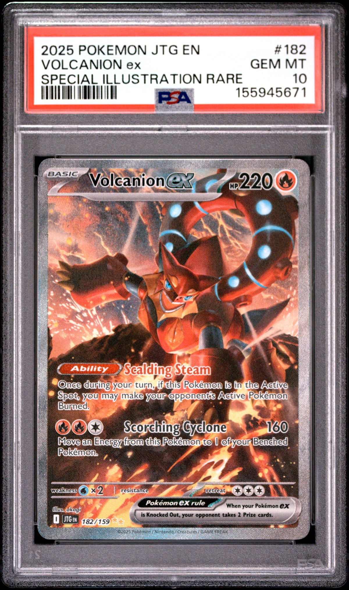 Volcanion ex #182 PSA 10 SIR 2025 Scarlet & Violet Journey Together