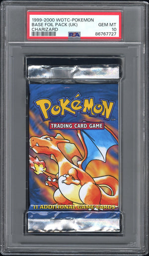 Base Foil Pack CHARIZARD (UK) SEALED PSA 10 1999-2000 Wizards Of The Coast