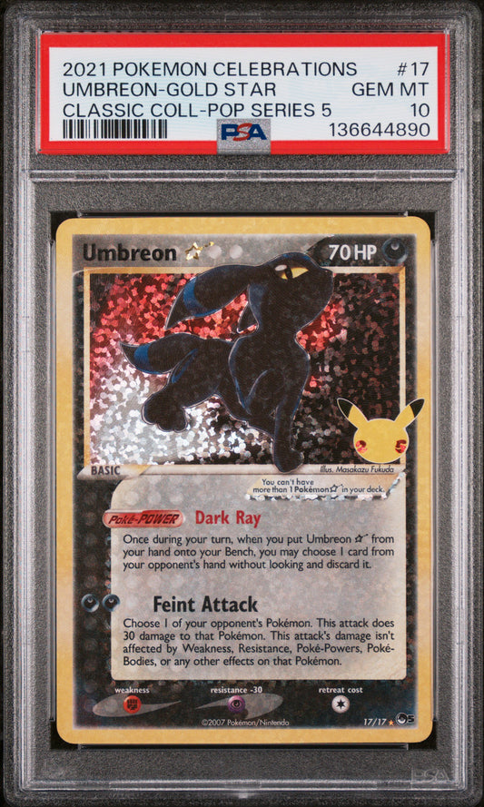 Umbreon Gold Star # 17 PSA 10 Celebrations Pokemon TCG 2021