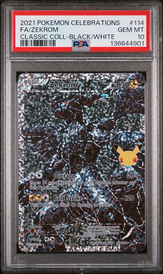 Zekrom # 114 PSA 10 Celebrations Classic Collections Pokemon TCG 2021