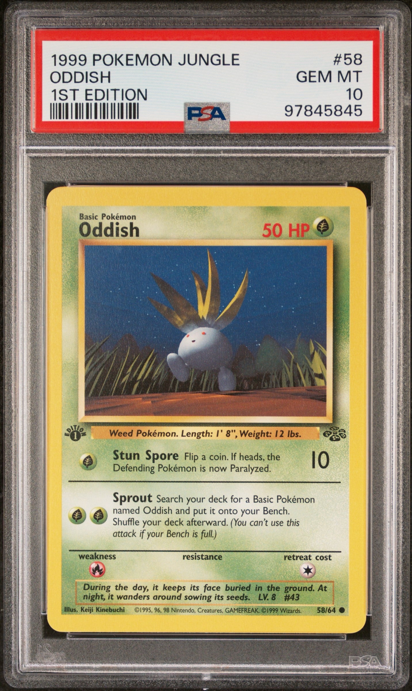Oddish # 58 PSA 10 1st Edition Jungle 1999 Pokemon TCG