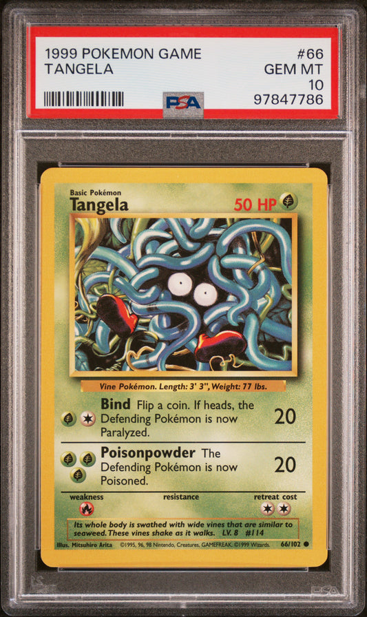 Tangela # 66 PSA 10 1999 Base Set Pokemon TCG