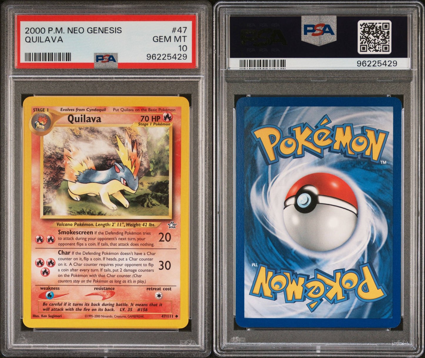 Quilava # 47 PSA 10 2000 Neo Genesis Pokemon TCG