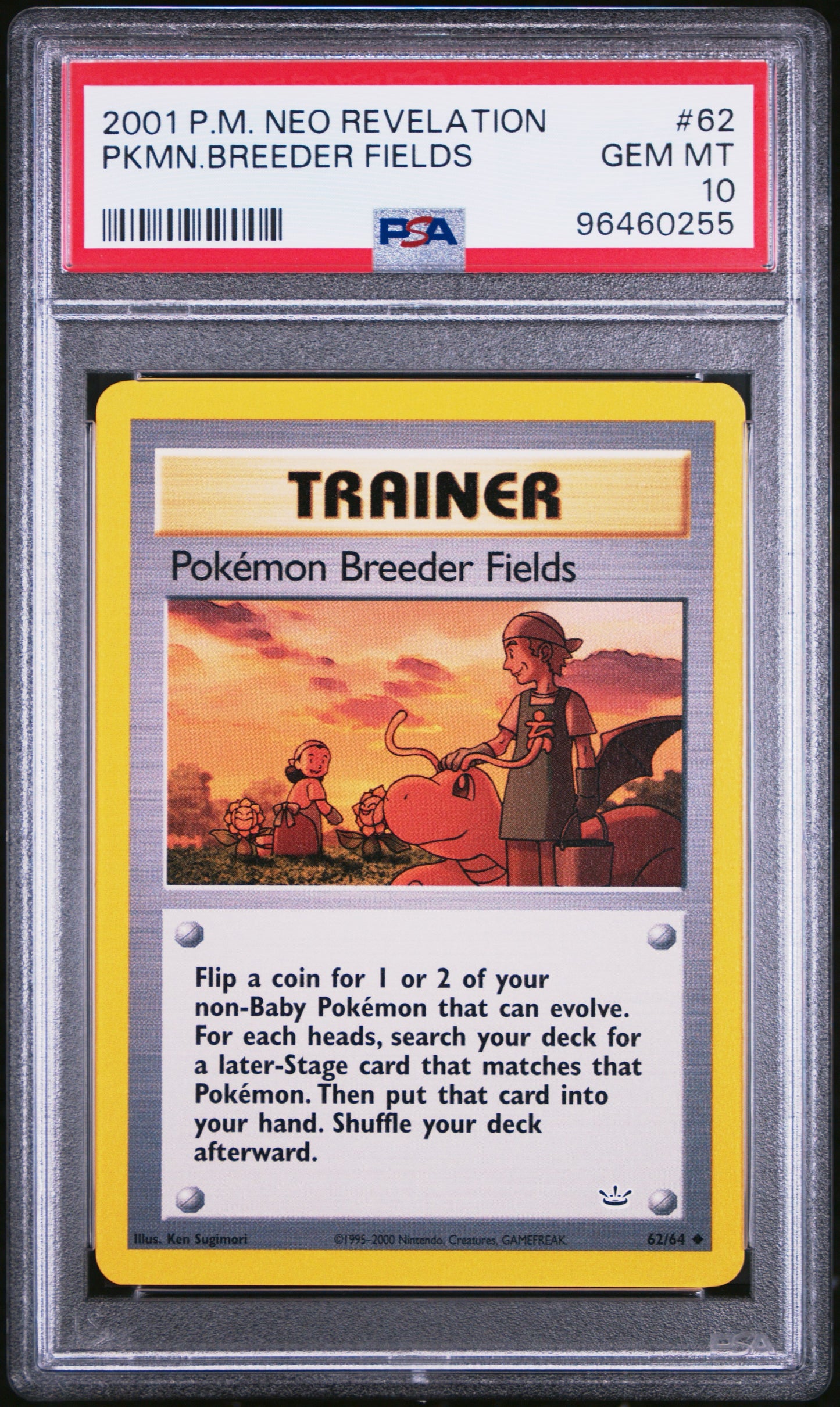Pokemon Breeder Fields Trainer # 62 PSA 10 2001 Neo Revelation Pokemon TCG Pop 26
