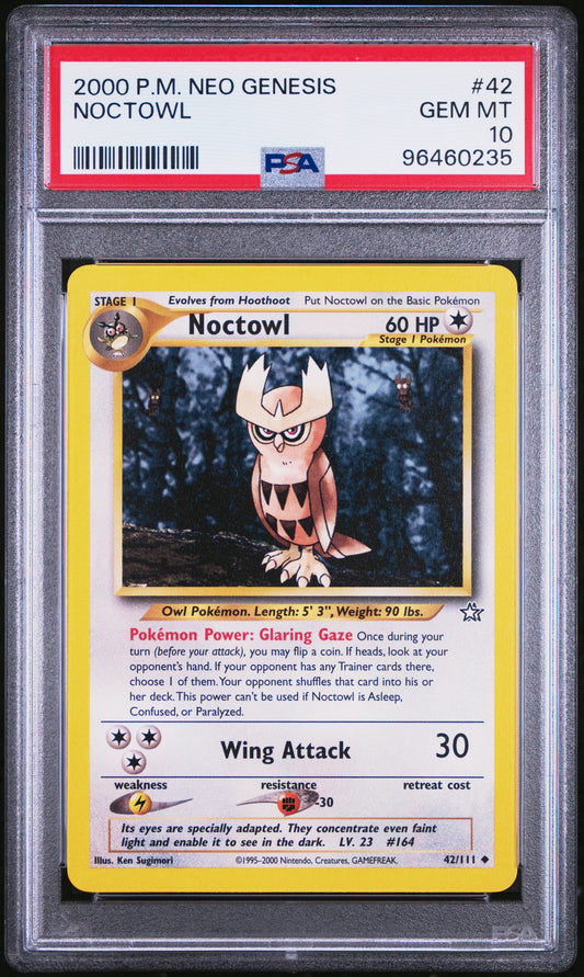 Noctowl # 42 PSA 10 2000 Neo Genesis Pokemon TCG Vintage pop 11