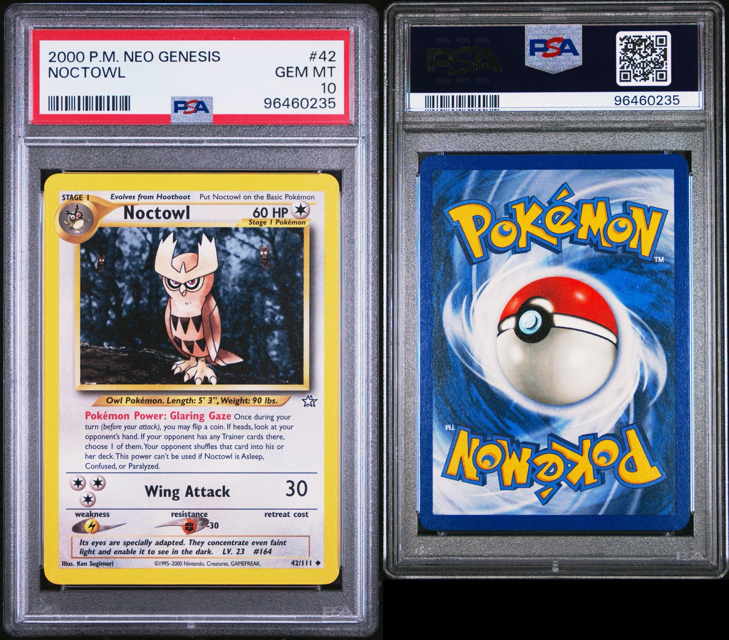 Noctowl # 42 PSA 10 2000 Neo Genesis Pokemon TCG Vintage pop 11