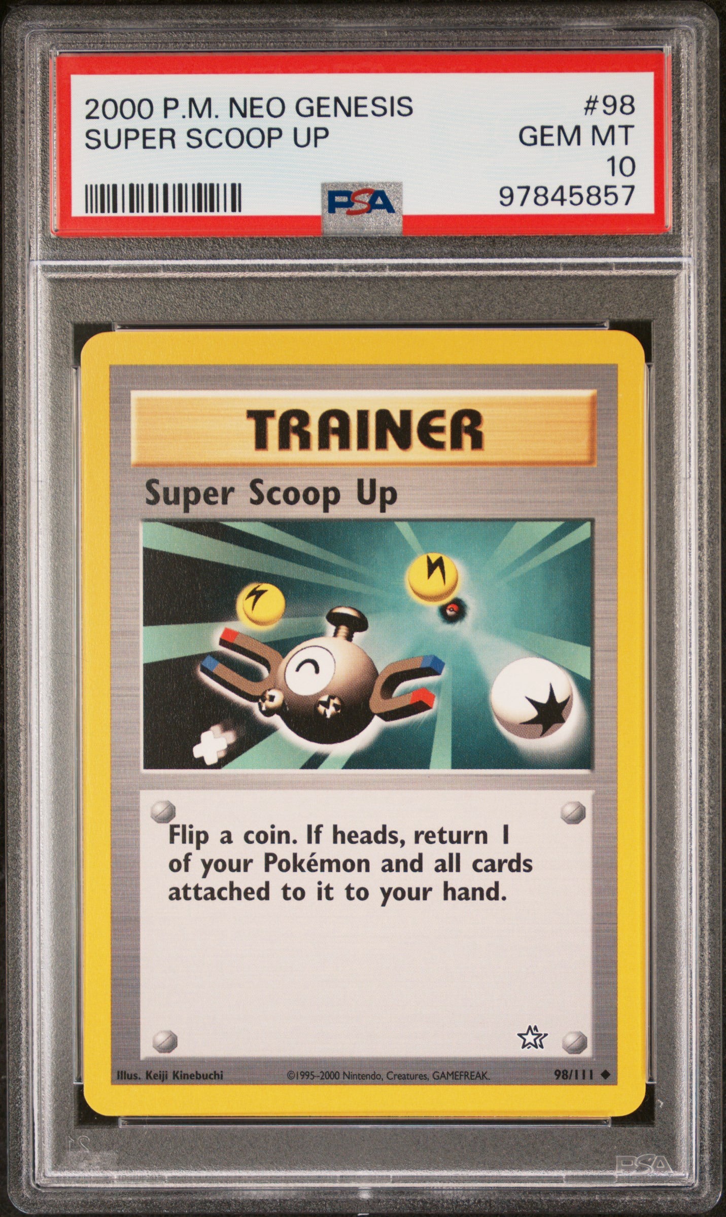 Trainer Super Scoop Up # 98 PSA 10 2000 Neo Genesis Pokemon TCG New Cert