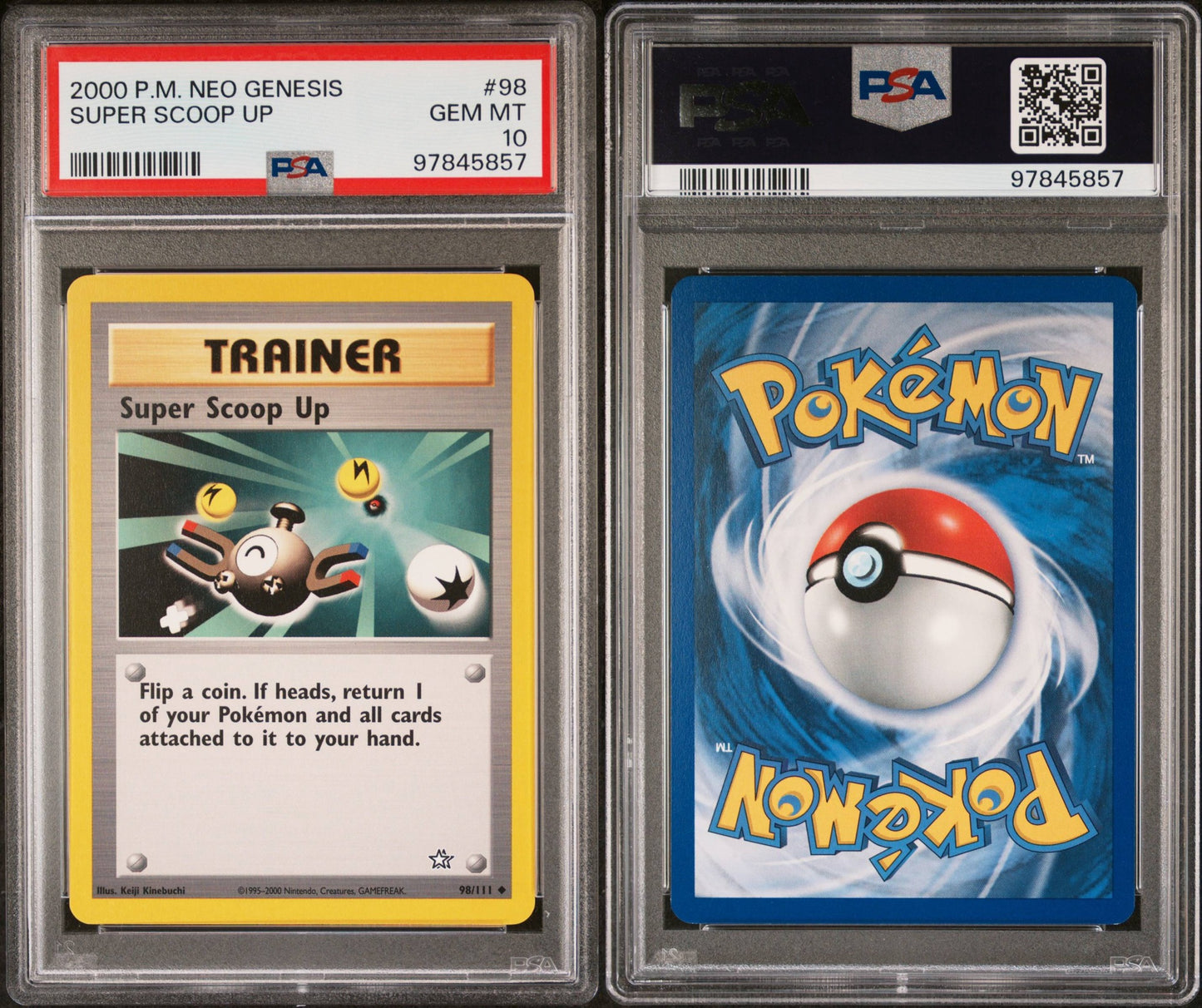 Trainer Super Scoop Up # 98 PSA 10 2000 Neo Genesis Pokemon TCG New Cert