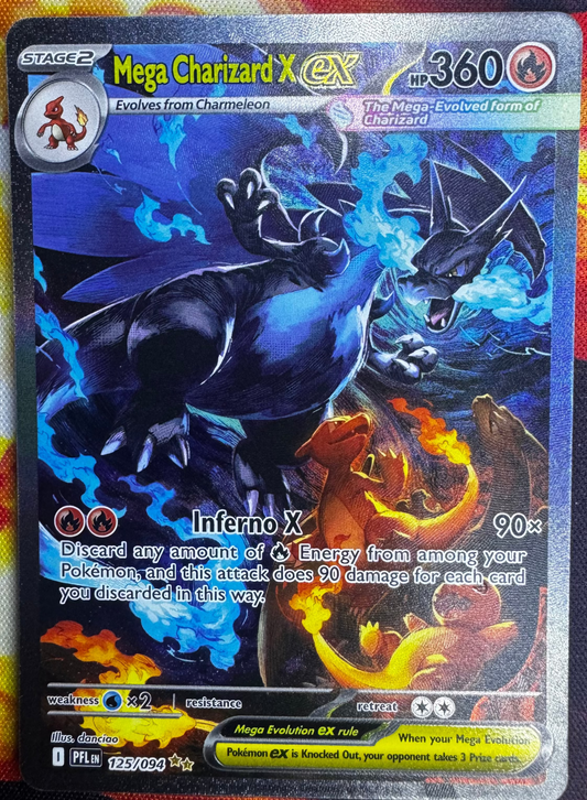 MEGA CHARIZARD X ex #125 SAR 2025 Phantasmal Flames Pokemon TCG Single NM / M