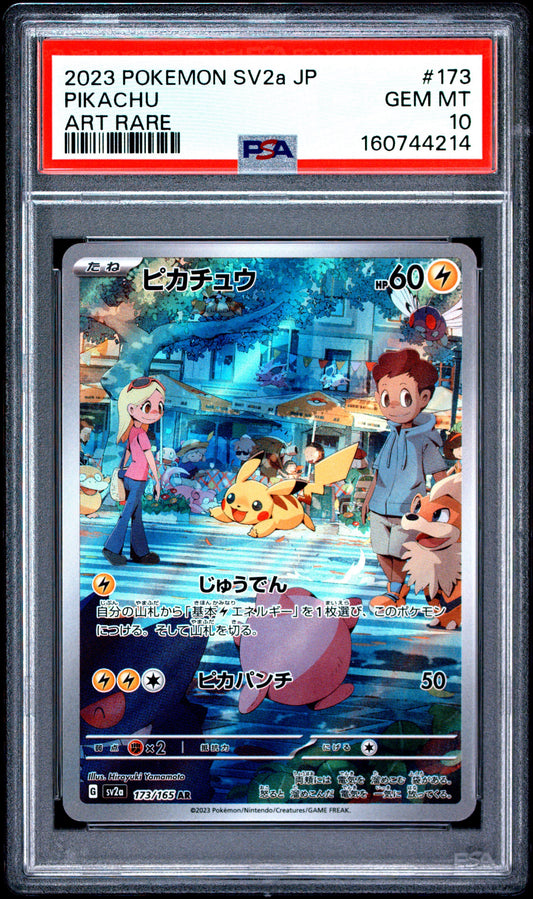Pikachu #173 PSA 10 2023 Art Rare 151 SV2a Japanese Pokemon TCG