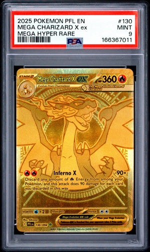 Mega Charizard X ex #130 PSA 9 Mega Hyper Rare Phantasmal Flames Pokemon TCG