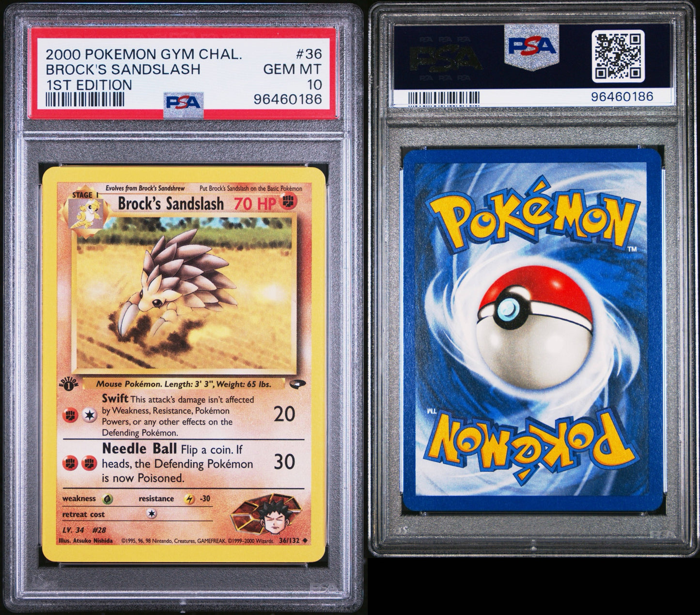 Brock’s Sandslash  # 36 Gym Challenge 1st Edition 2000 PSA 10 Pokémon TCG