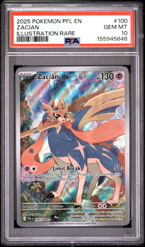 Zacian #100 PSA 10 IR Mega Evolutions Phantasmal Flames English Pokemon TCG