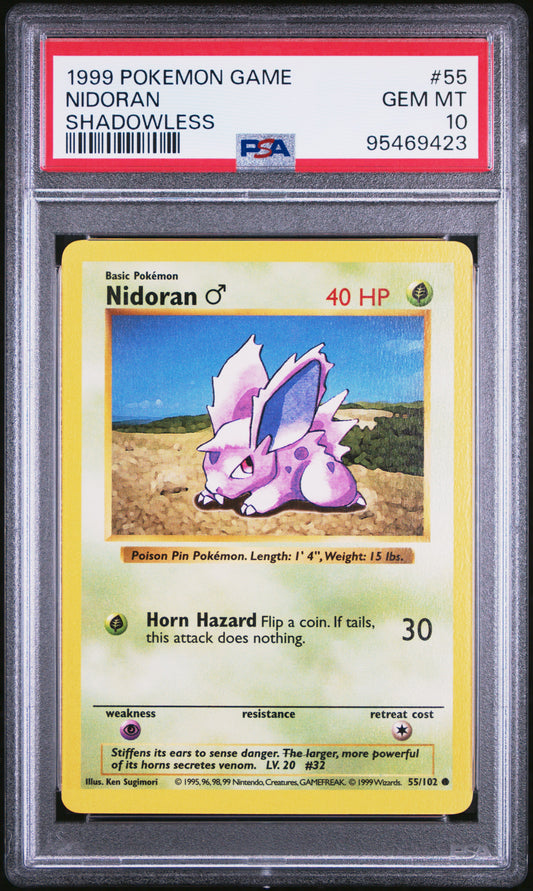 1999 POKEMON GAME #55 NIDORAN - PSA GEM MT 10