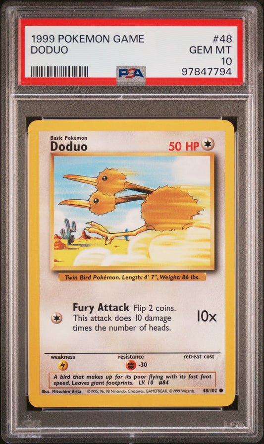 1999 POKEMON GAME #48 DODUO - PSA GEM MT 10