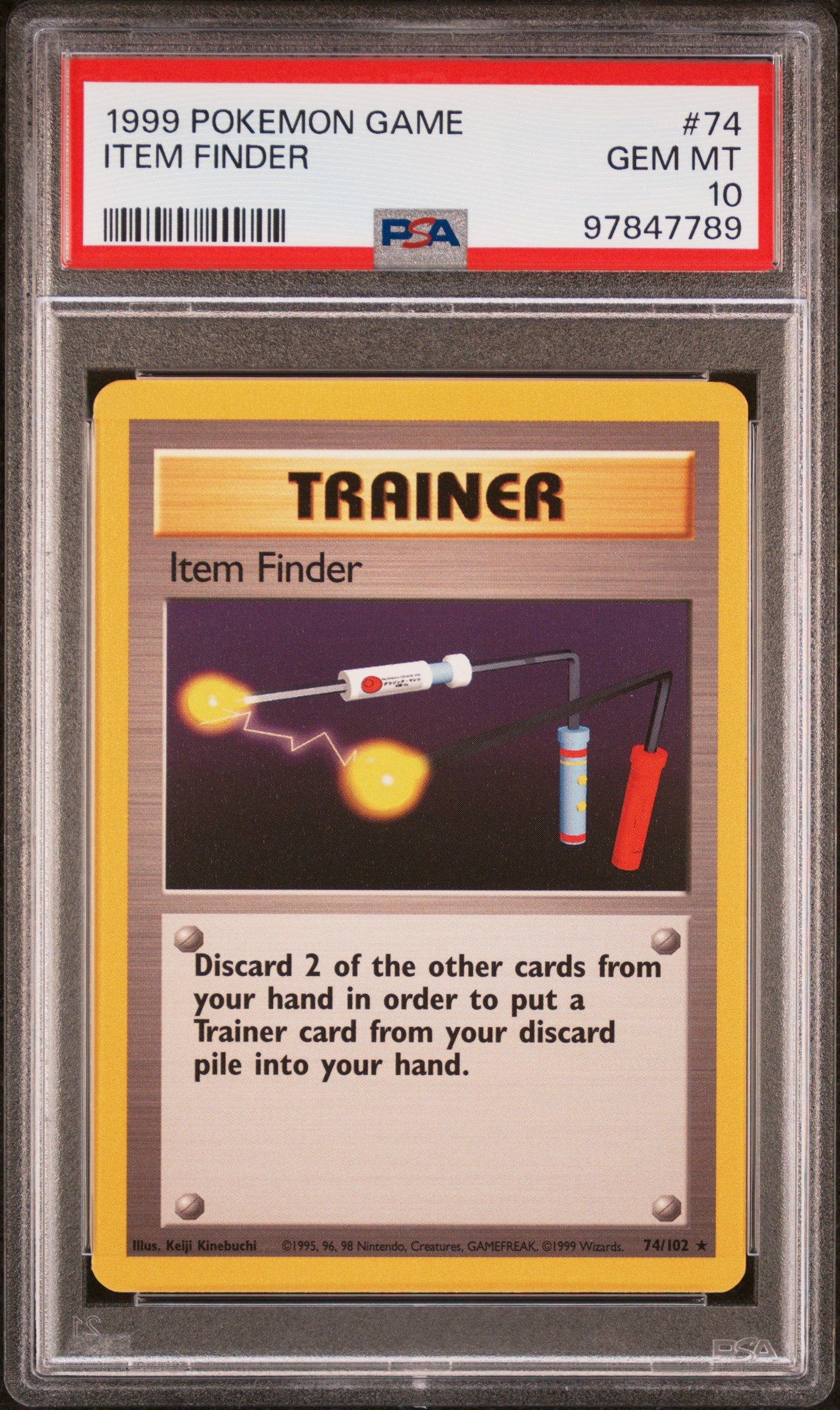 1999 POKEMON GAME #74 ITEM FINDER - PSA GEM MT 10