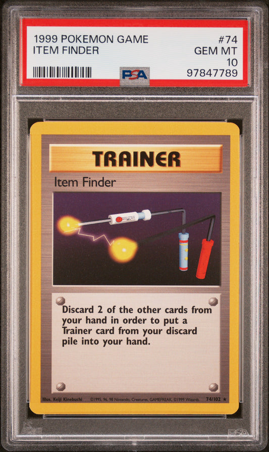 1999 POKEMON GAME #74 ITEM FINDER - PSA GEM MT 10