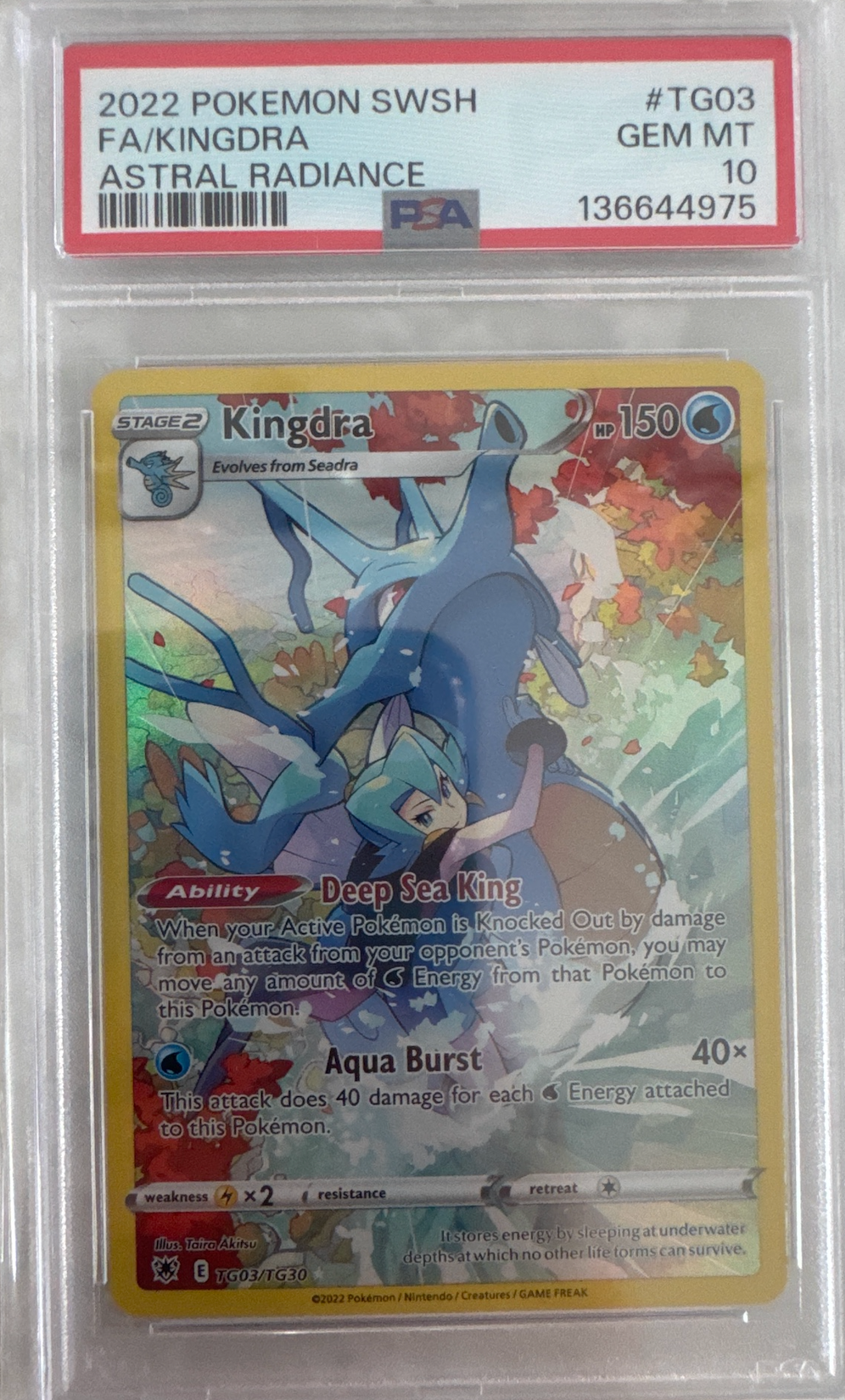 Kingdra  TG03/TG30 PSA 10 Astral Radiance Trainer Gallery Gem Mint