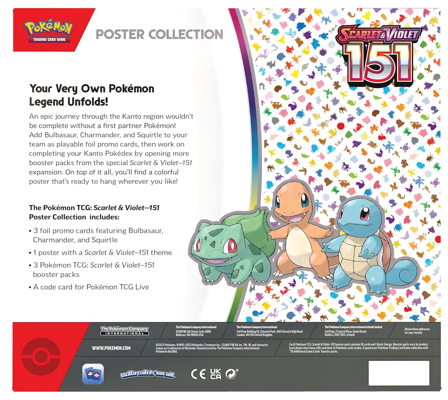 Pokemon 151 Poster Collection Box Sealed Scarlet Violet 3 Promo Packs TCG