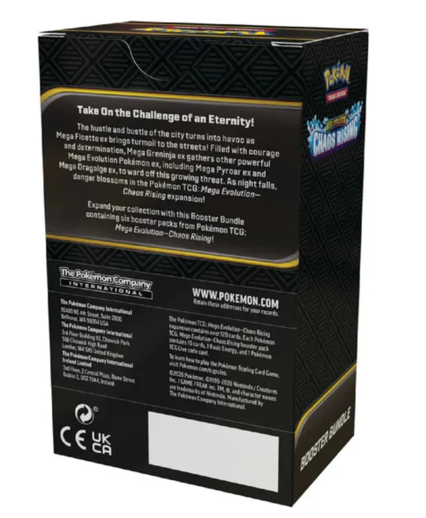 Pokemon Chaos Rising Booster Bundle Box Sealed Mint Mega Evolution 6 Packs TCG