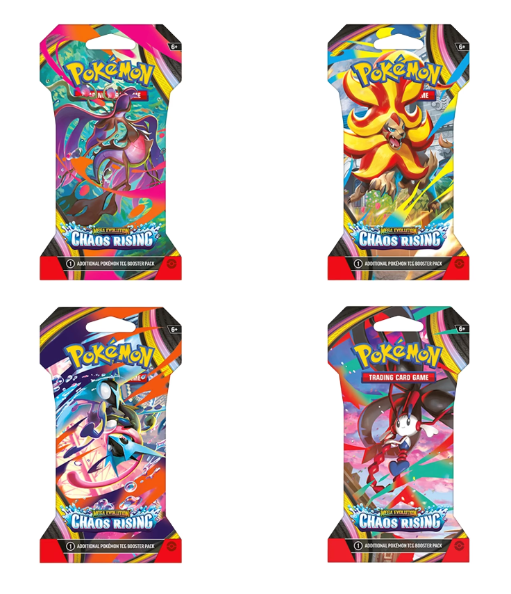 Pokemon Chaos Rising Sleeved Booster Pack Sealed Mint Mega Evolution Assorted