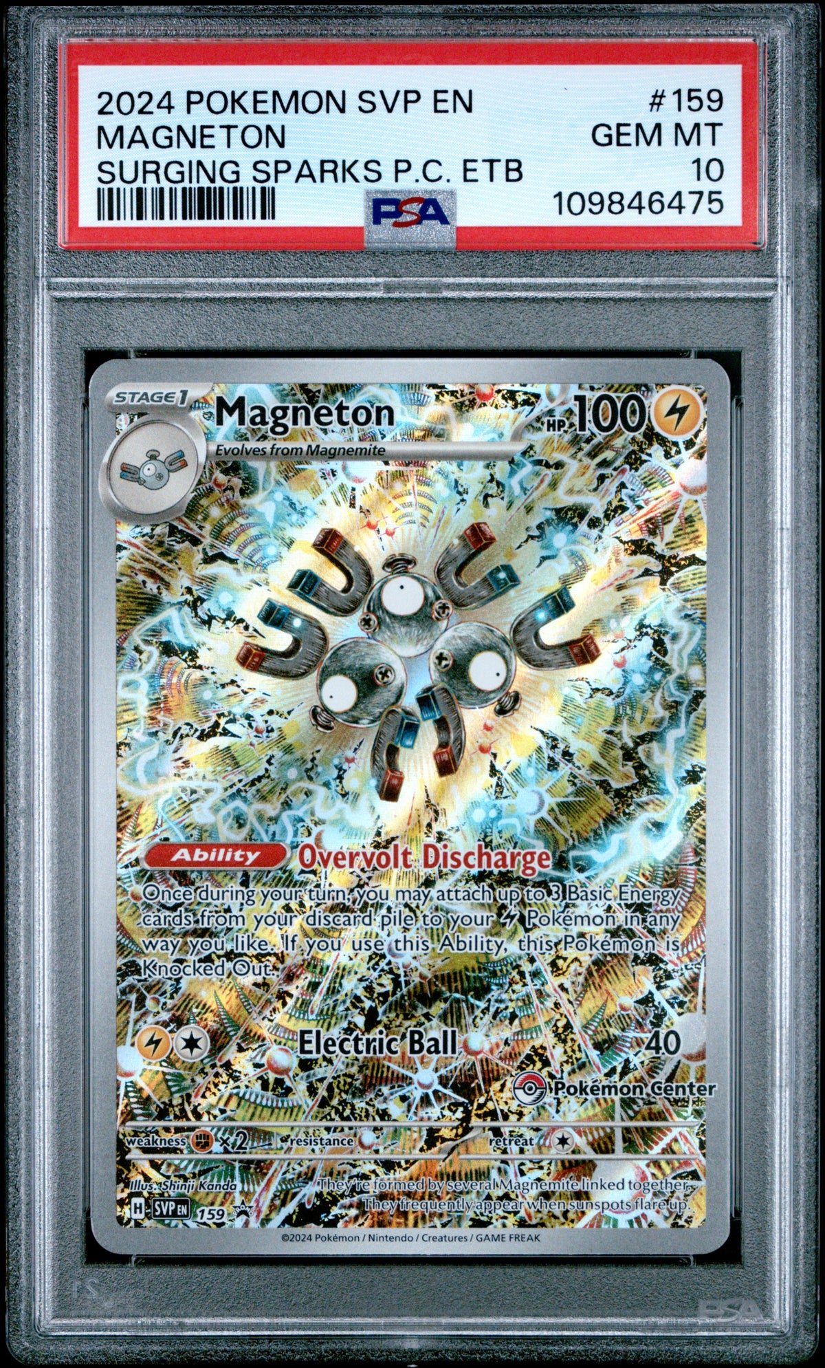 2024 POKEMON SVP EN-SV BLACK STAR PROMO #159 MAGNETON - PSA GEM MT 10
