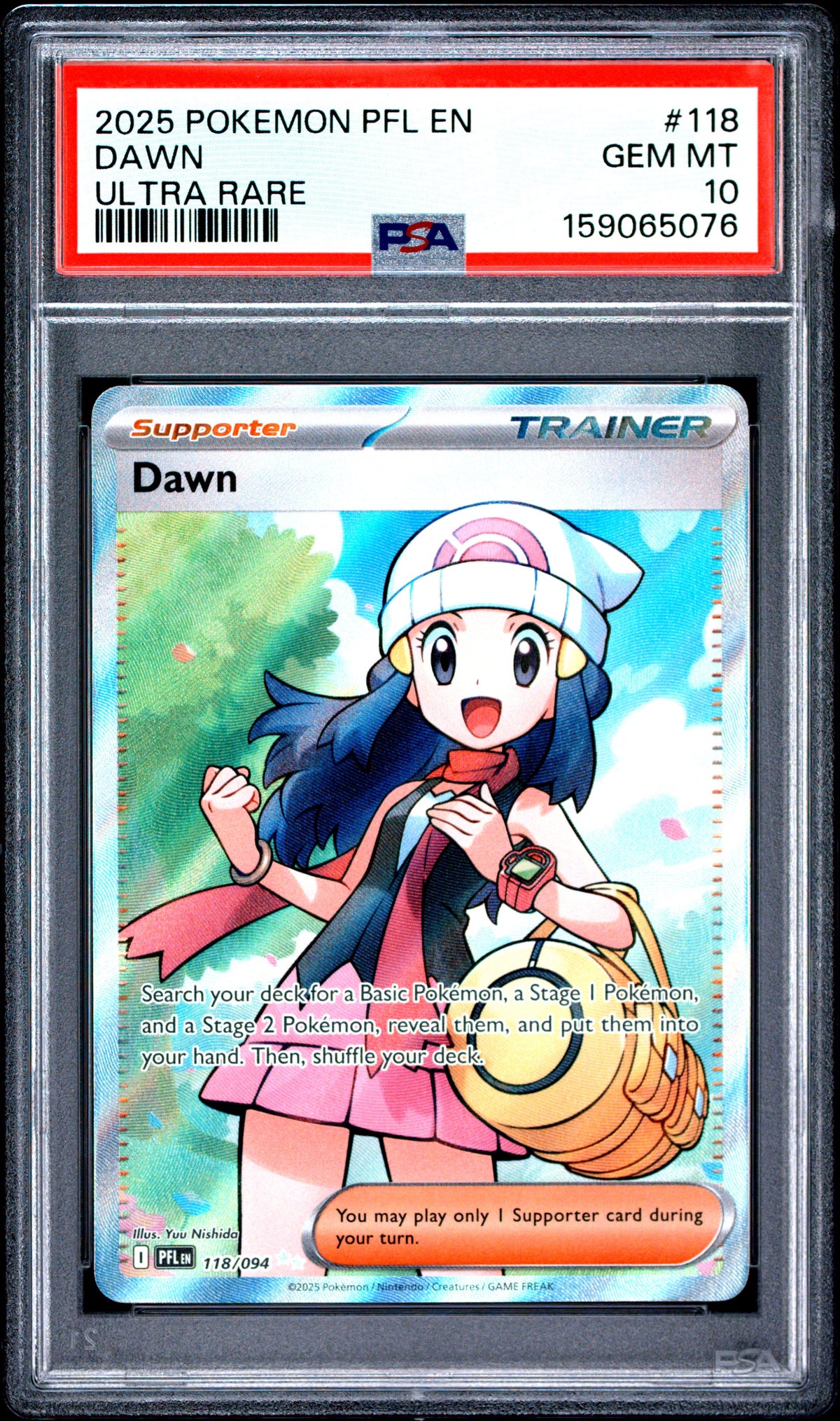 2025 POKEMON PFL EN-PHANTASMAL FLAMES #118 DAWN - PSA GEM MT 10