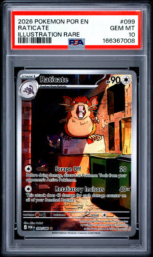 Raticate #099 PSA 10 IR Mega Evolutions Perfect Order English Pokemon TCG